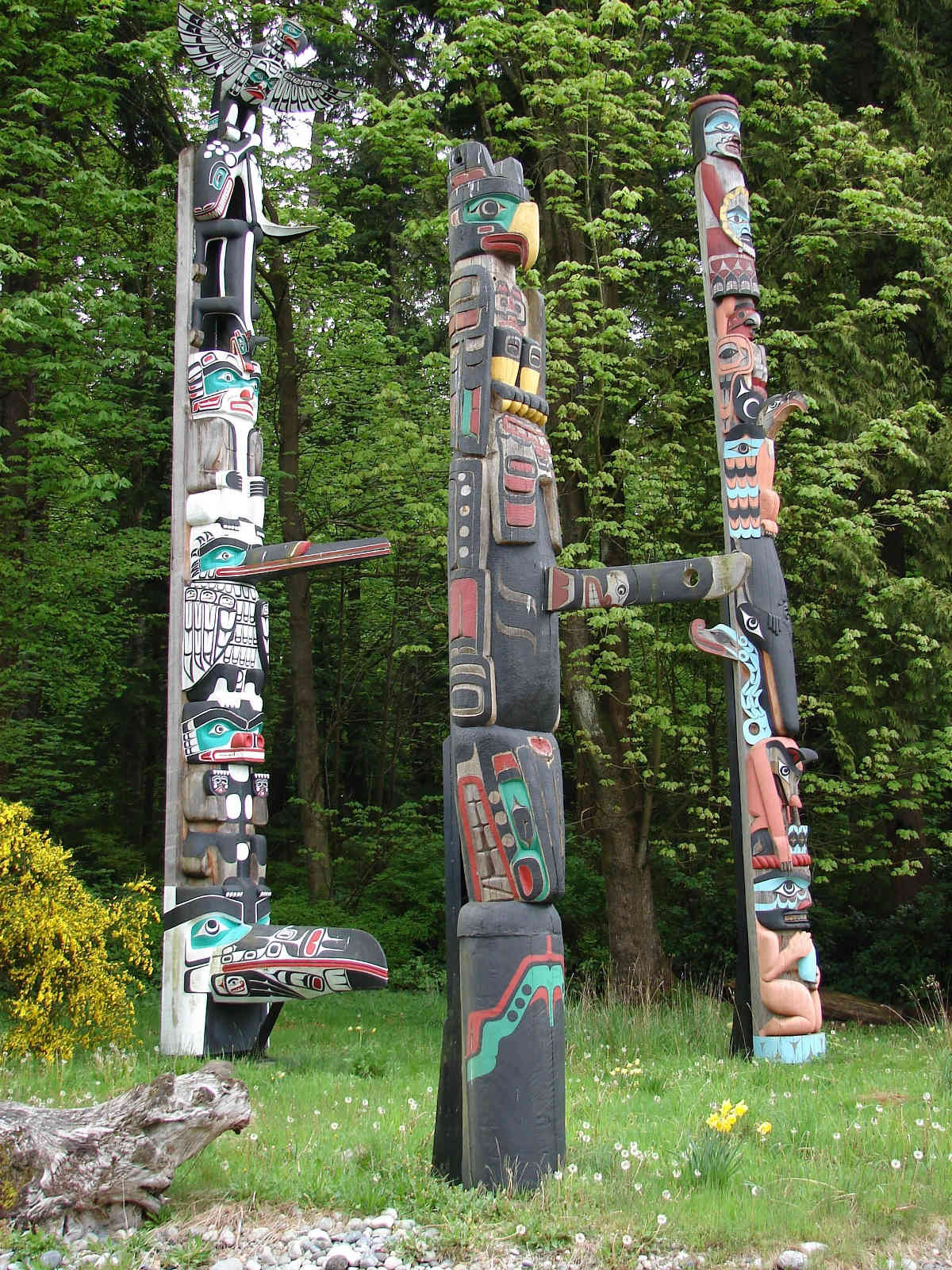 totem poles in Stanley Park, Vancouver